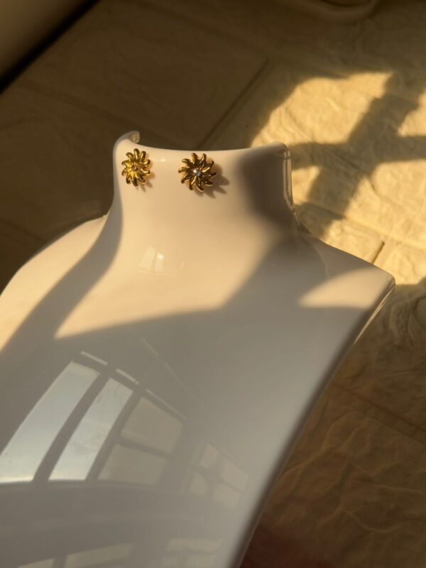 18k Gold plated on stainless steel chakra Antitarnish stud - Image 2