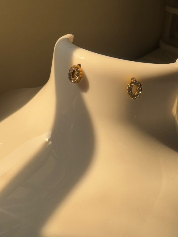 18k Gold plated on stainless steel micro Antitarnish stud - Image 2