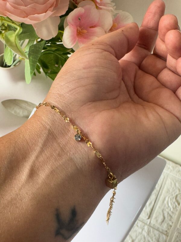 Antitarnish premium quality stainless steel Invisible Mini bar chain bracelet - Image 2