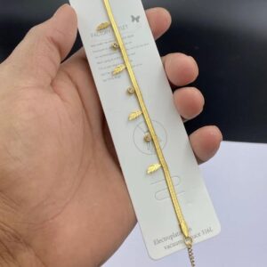 Antitarnish premium quality stainless steel leaf Mini bar chain bracelet