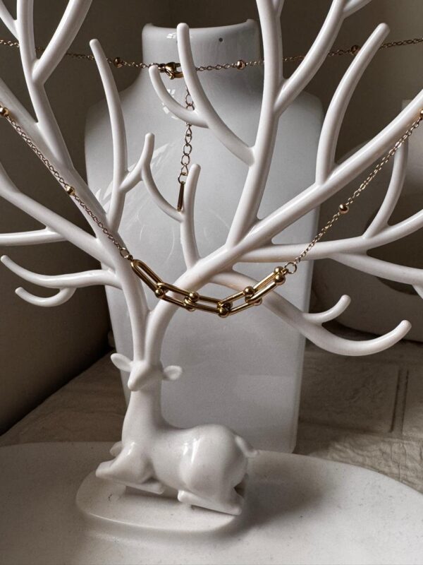 18k gold plated on Stainless Steel Anti Tarnish Tiffany inspired necklace - Image 2