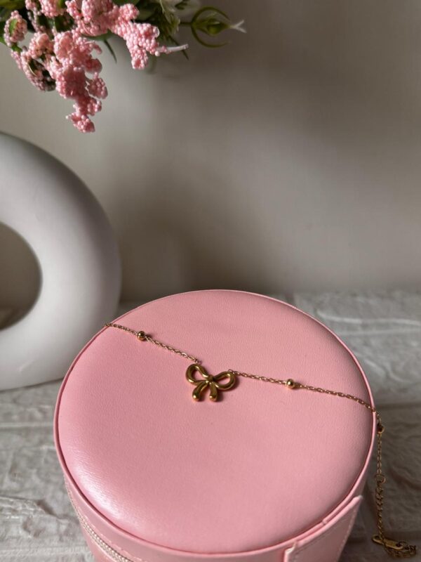 18k gold plated on stainless steel Minimal Bow chain Antitarnish bracelet - Image 2