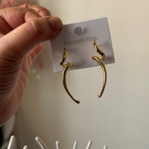18k Gold plated on stainless steel signature spiral Antitarnish earring