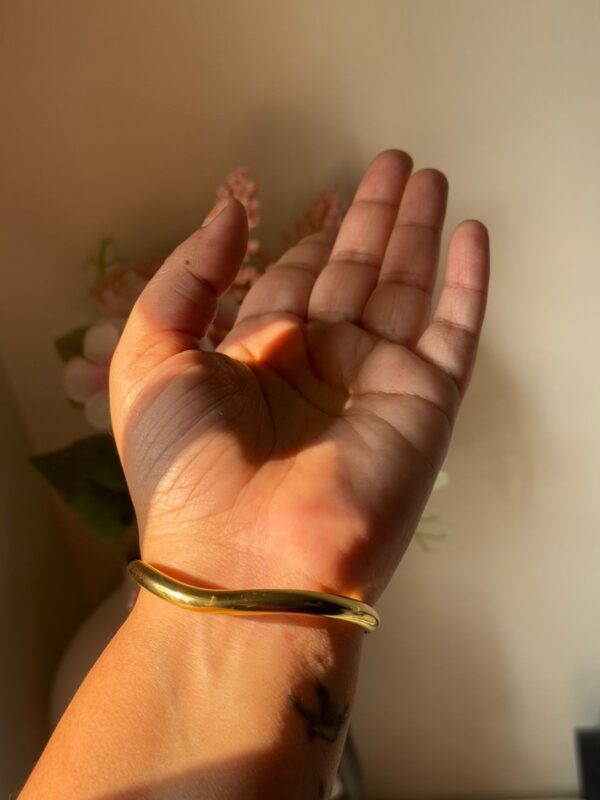 18K gold plated on 316L stainless steel Snake cuff - Image 3