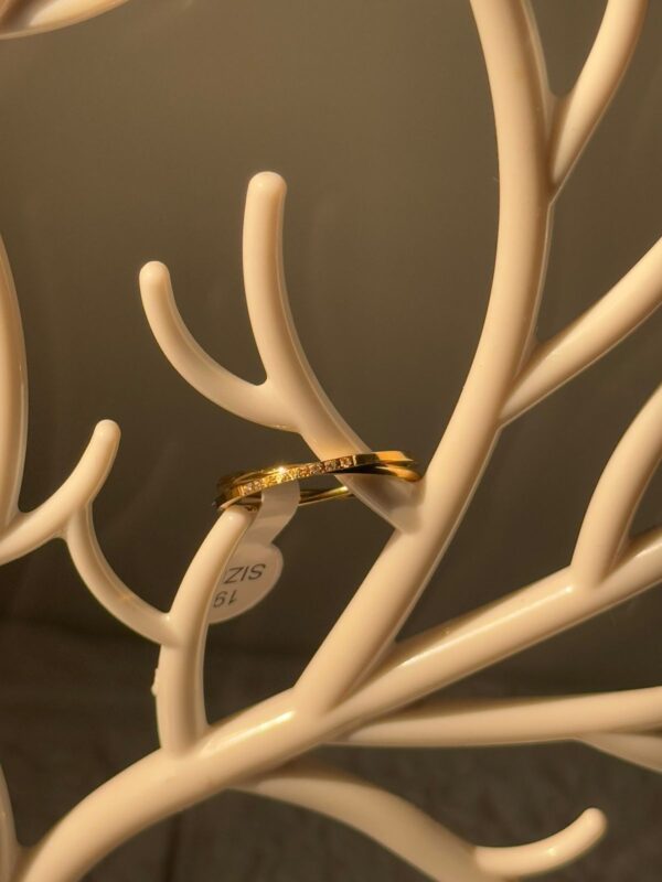 18k gold plated on stainless steel minimal ring waterproof(18) - Image 2
