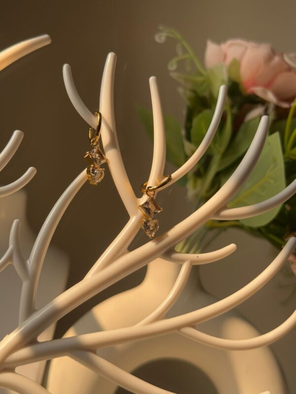 18k gold plated on Stainless steel AD Stone hoop diamond model Antitarnish earrings waterproof - Image 3