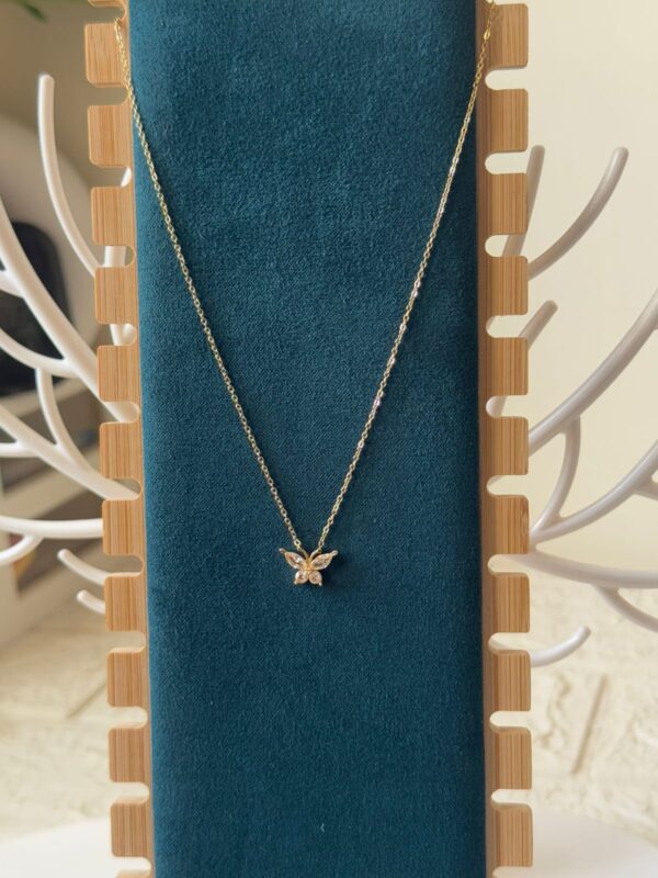 18k gold plated on Stainless Steel Anti Tarnish butterfly necklace - Image 2
