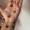 18k gold plated on Stainless Steel Anti Tarnish Brown clover necklace - Image 2