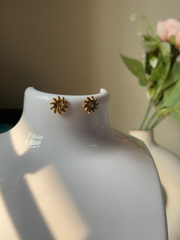 18k Gold plated on stainless steel chakra Antitarnish stud - Image 3