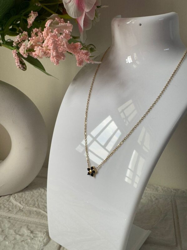 Minimal 18k gold plated on Stainless Steel Anti Tarnish Black pendant necklace - Image 3
