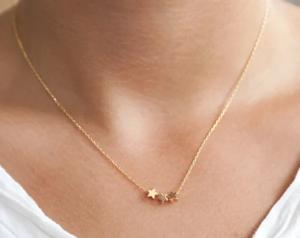 18k gold plated on Stainless Steel Anti Tarnish mini star size necklace - Image 3