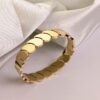 18k gold plated closed tear drop Antitarnish stainless steel bracelet - Image 3