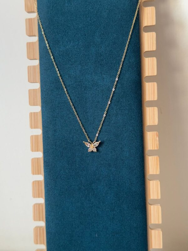 18k gold plated on Stainless Steel Anti Tarnish butterfly necklace - Image 3