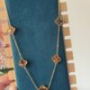 18k gold plated on Stainless Steel Anti Tarnish Brown clover necklace - Image 3