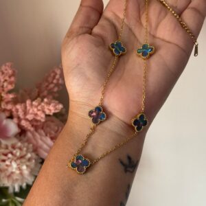 18k gold plated on Stainless Steel Anti Tarnish colour clover necklace