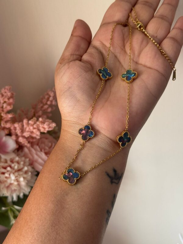 18k gold plated on Stainless Steel Anti Tarnish colour clover necklace