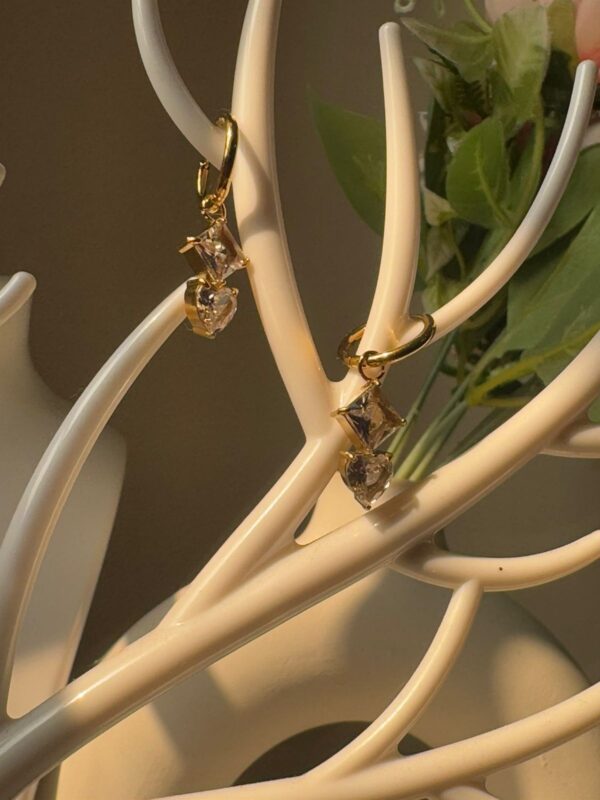 18k gold plated on Stainless steel AD Stone hoop diamond model Antitarnish earrings waterproof - Image 4