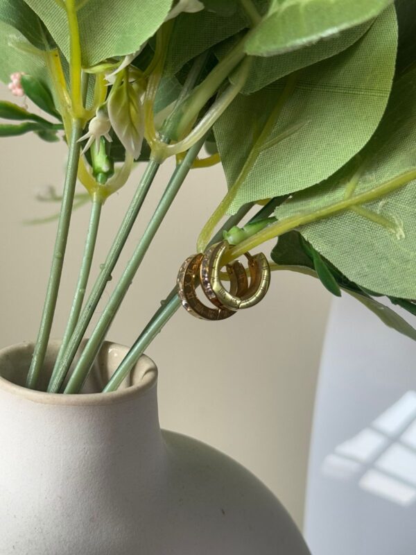 18k gold plated on Stainless steel Roman hoops Antitarnish - Image 4