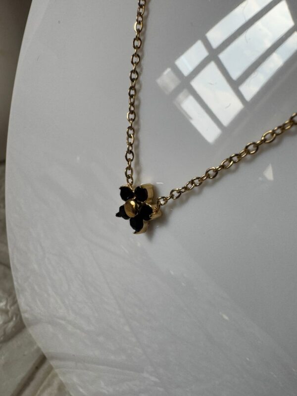 Minimal 18k gold plated on Stainless Steel Anti Tarnish Black pendant necklace - Image 4