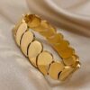 18k gold plated closed tear drop Antitarnish stainless steel bracelet
