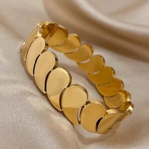 18k gold plated closed tear drop Antitarnish stainless steel bracelet