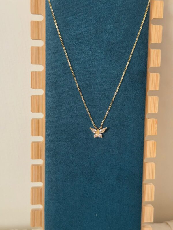 18k gold plated on Stainless Steel Anti Tarnish butterfly necklace - Image 4