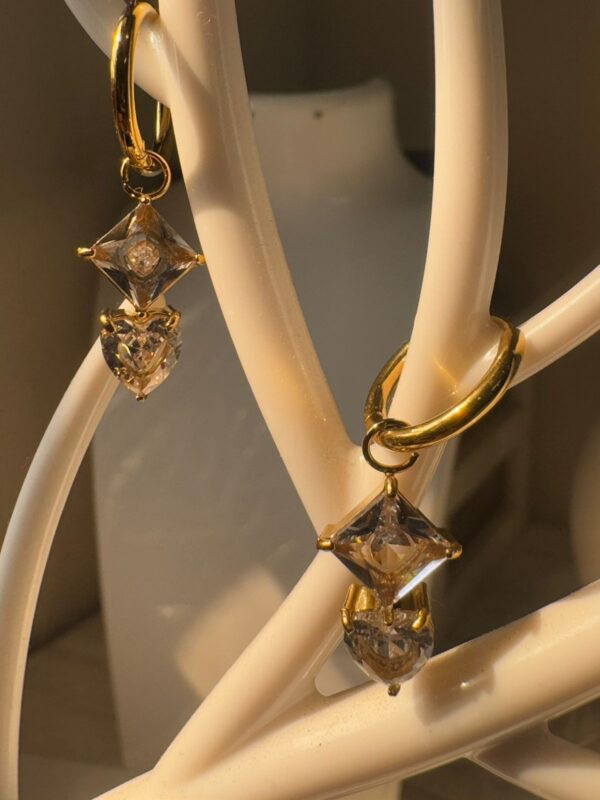 18k gold plated on Stainless steel AD Stone hoop diamond model Antitarnish earrings waterproof - Image 5