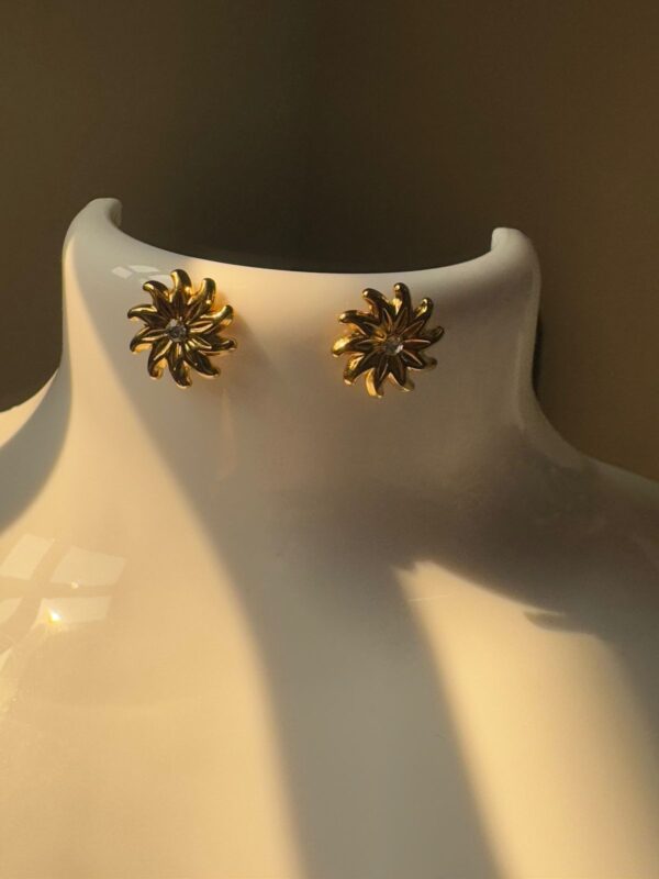 18k Gold plated on stainless steel chakra Antitarnish stud - Image 4