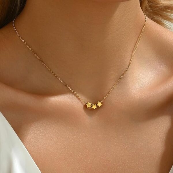 18k gold plated on Stainless Steel Anti Tarnish mini star size necklace - Image 6
