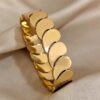 18k gold plated closed tear drop Antitarnish stainless steel bracelet - Image 4
