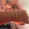18k gold plated on stainless steel infinity two layer chain bracelet(For medium to large wrist) - Image 6