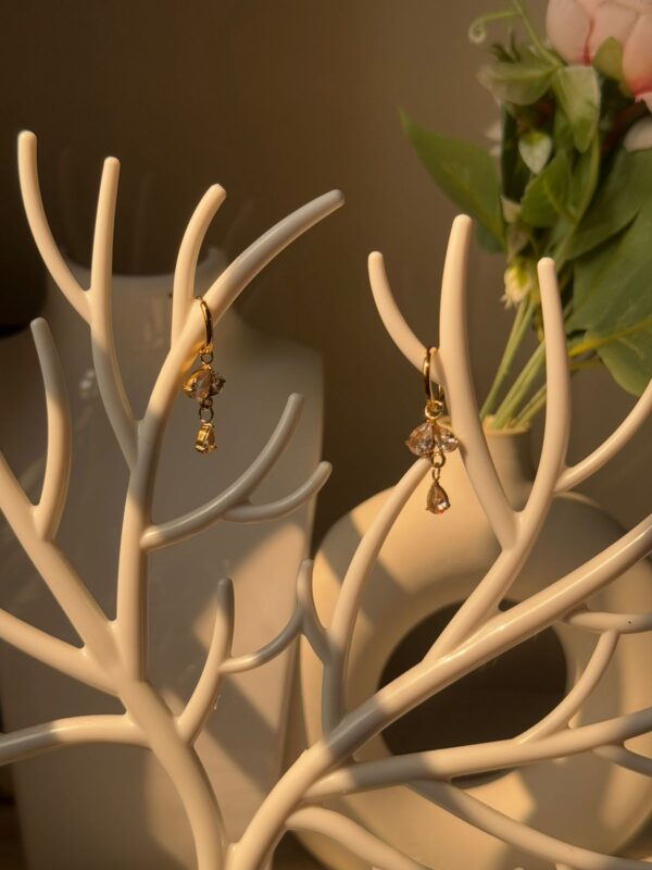 18k gold plated on Stainless steel AD Stone hoop model Antitarnish earrings waterproof - Image 6