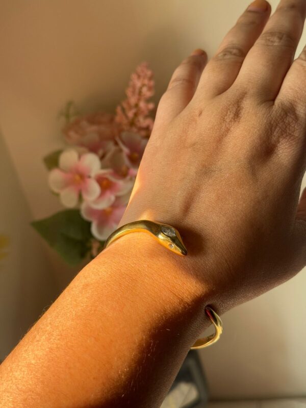 18K gold plated on 316L stainless steel Snake cuff - Image 6
