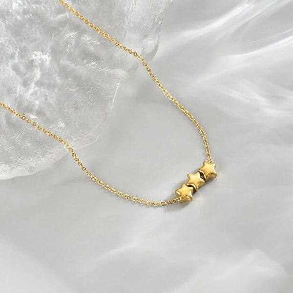 18k gold plated on Stainless Steel Anti Tarnish Medium star size necklace - Image 2