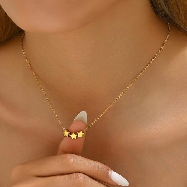 18k gold plated on Stainless Steel Anti Tarnish mini star size necklace - Image 5