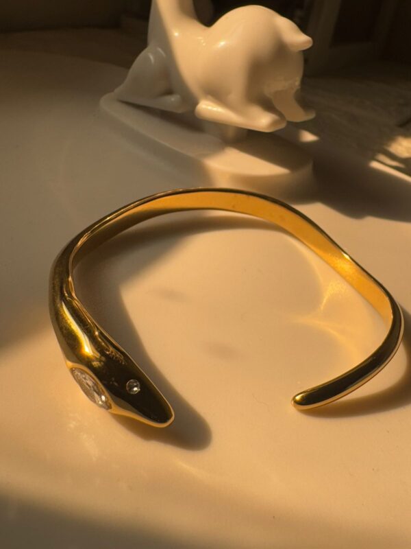 18K gold plated on 316L stainless steel Snake cuff - Image 8