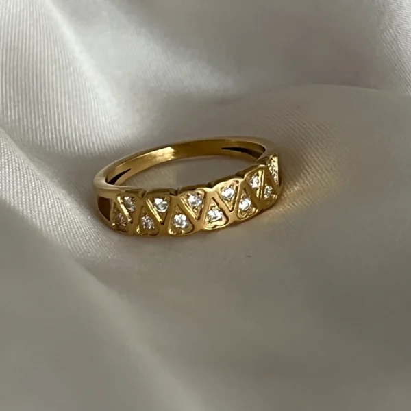 18k gold plated on stainless steel minimal ring waterproof(17) - Image 2