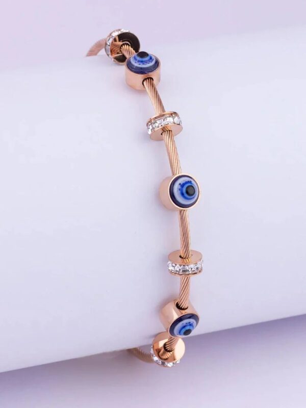 Rose Gold plated Evil eye Antitarnish trending bracelet - Image 2