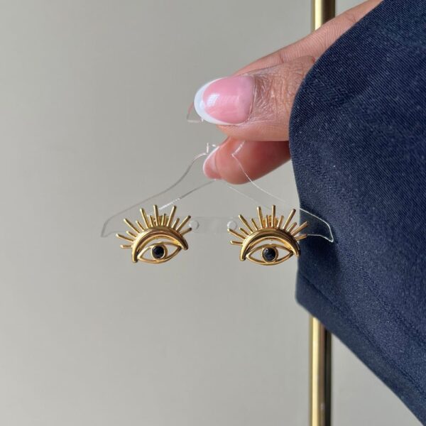 18k Gold plated on stainless steel Evil Eye Antitarnish stud