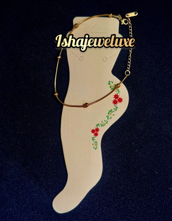 Anti Tarnish Titanium steel 18k gold plated Anklet 1