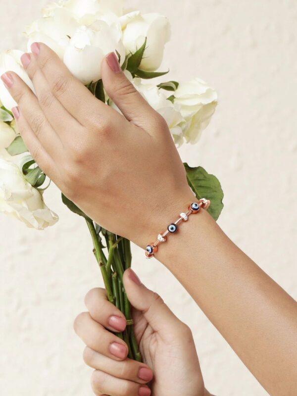 Rose Gold plated Evil eye Antitarnish trending bracelet - Image 3