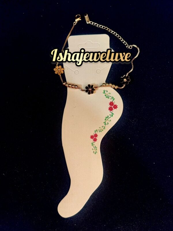 Anti Tarnish Titanium steel 18k gold plated Anklet 2