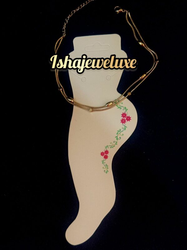Anti Tarnish Titanium steel 18k gold plated Anklet 3
