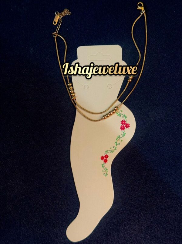 Anti Tarnish Titanium steel 18k gold plated Anklet 4