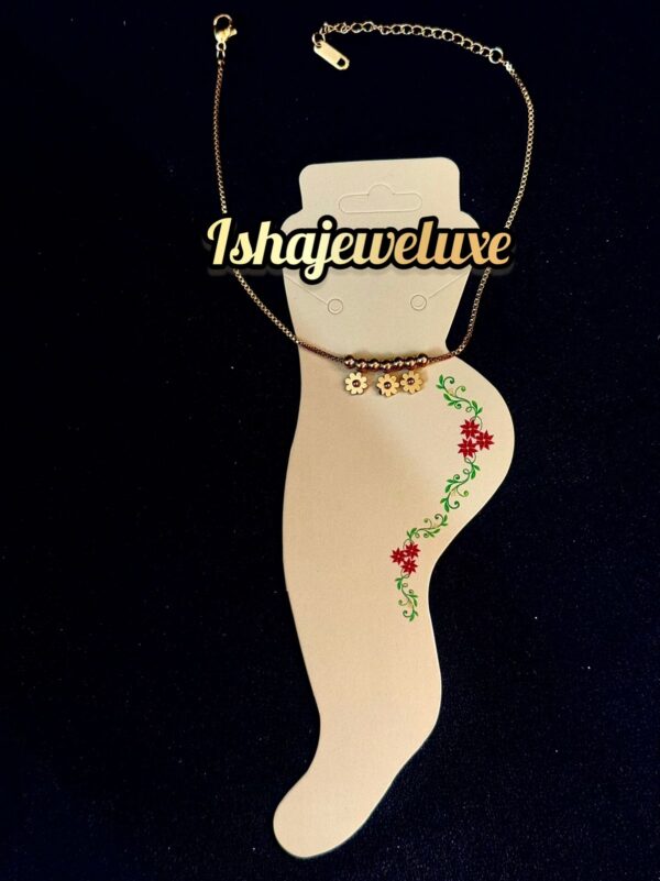 Anti Tarnish Titanium steel 18k gold plated Anklet 7