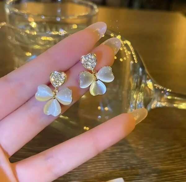 Heart shape flower sandal Korean fashion earrings