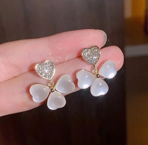 Heart shape flower sandal Korean fashion earrings - Image 3