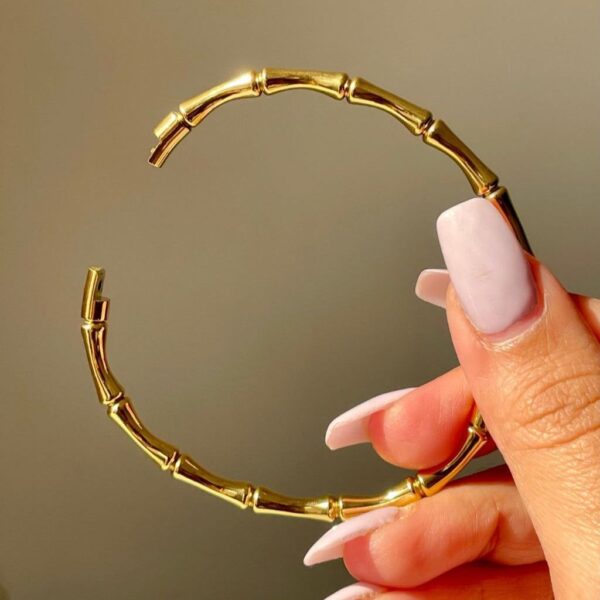 Full bamboo 18k Gold plated Antitarnish trending bracelet - Image 3
