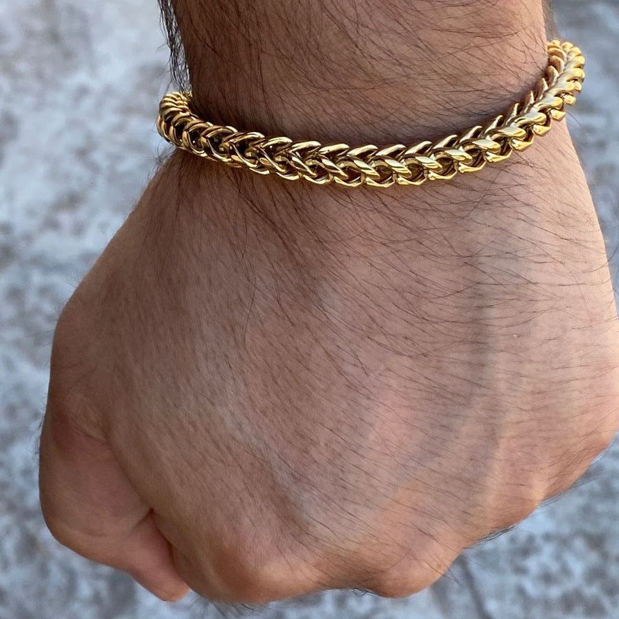 Men's 18k gold plated on stainless steel, Anti tarnish chain Bracelet - Image 3