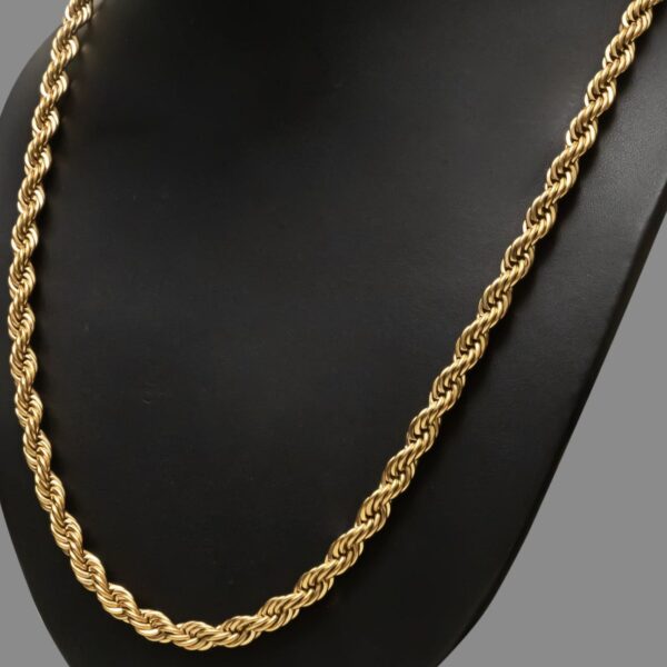 Twisted Rope gold plated on Stainless Steel Anti Tarnish necklace - Image 4